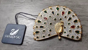 Swarovski Swan Signed Large Peacock Brooch - Afbeelding 1 van 2