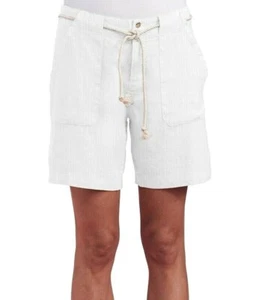 Fresh Produce Del Mar White Linen Blend Shorts Size L NWT L Bermuda Womens - Picture 1 of 15