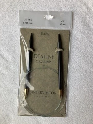 NEW Lantern Moon Ebony Destiny Circular Knitting Needles 26" US-10.5 (6.5 mm) - Image 1 of 2