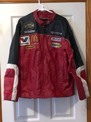 CHAQUETA GRANDE DE CARRERAS DE CUERO MCDONALDS, STANLEY, ALLSTATE Foto 1 de 4