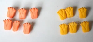 6 Spring Tulips / Shank Buttons / Choose Orange or Yellow / Easter Flowers - Picture 1 of 4