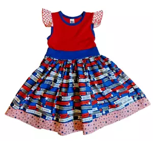 Vestito bambina taglia 6 Chris n Missy rosso bianco blu - Foto 1 di 5