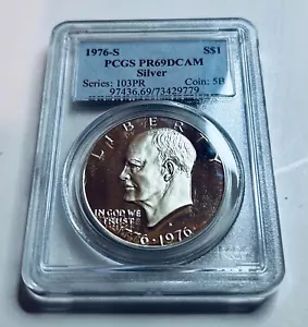 1976-S Eisenhower Dollar US $1 PCGS PR69DCAM Silver Series 103PR Coin 5B - Picture 1 of 2