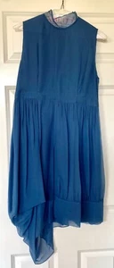 BLUE MORGANE LE FAY 100% SILD DRESS RETAIL AROUND $1500 - Picture 1 of 3