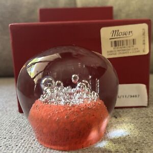 Moser Bubble Paperweight Crushed Orange+Сlear