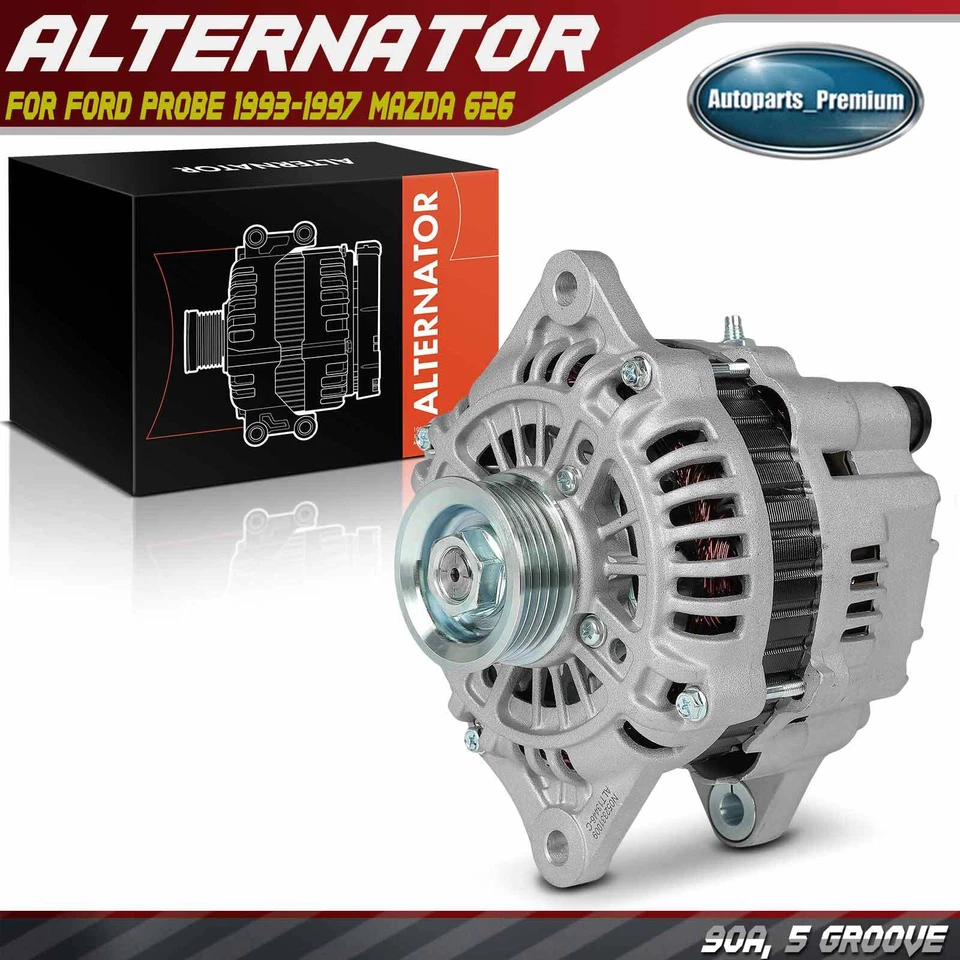 Alternador para Ford Probe 1993-1997 Mazda 626 MX-3 90A 12V CW polea de 5 ranuras Foto 1 de 4