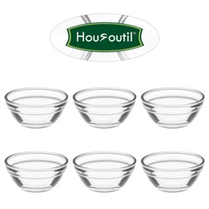 6PCS Clear Food Containers Pudding Bowls Small Glass Bowls Glass Prep Bowls - Picture 1 of 11