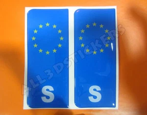 2x3D Sticker Resin Domed Euro SWEDEN Number Plate Car Badge Adhesive Decal - Picture 1 of 1