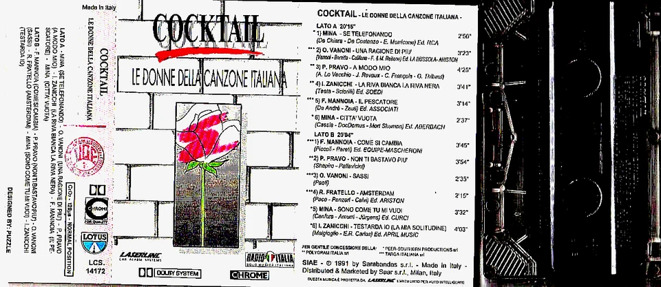 COCKTAIL Le Donne Della Canzone Italiana (Mina, Patty Pravo) MC K7 1991 - Immagine 1 di 1