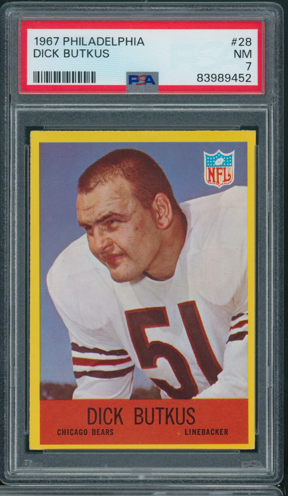 1967 Philadelphia Dick Butkus #28 PSA 7 Near Mint HOF Chicago Bears C1