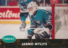 1991-92 Parkhurst French #162 JARMO MYLLYS - San Jose Sharks
