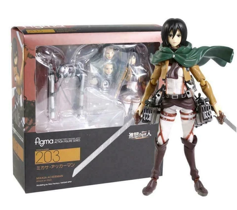 Figma Action Figure Mikasa Attack On Titan Ackerman Japanese Anime  PVC In Box Cover