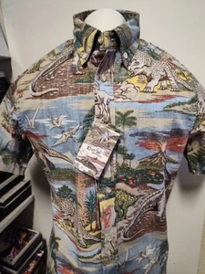 NEW WITH TAGS RYAN SPOONER HAWAIIAN SHIRT DINOSAUR DINOS IN PARADISE BOYS LARGE - Picture 1 of 9