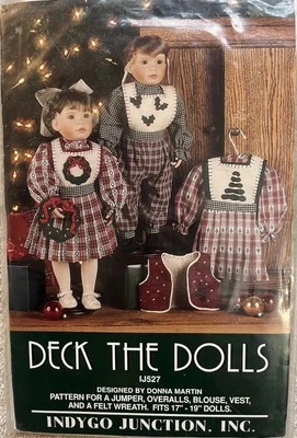 1998 Indygo Junction “Deck The Dolls” Sewing Pattern by Donna Martin • IJ527 - Image 1 of 2