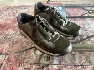Mens Pre Owed Prada American Cup Sneakers Patent Leather Grn/grey 43(10) - Picture 1 of 8