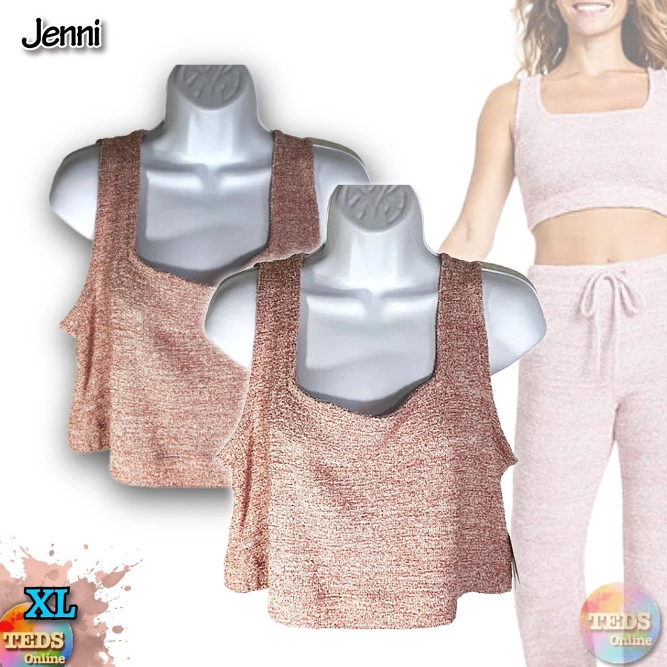 Jenni Style Not Size XL Fuzzy Knit TOP Crop Rose