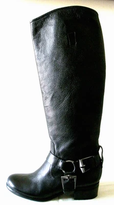 NUEVO EN CAJA $495 Morotcycle 7 For All Mankind Botas de Montar Moto Indie de Cuero Negro 7M Foto 1 de 4