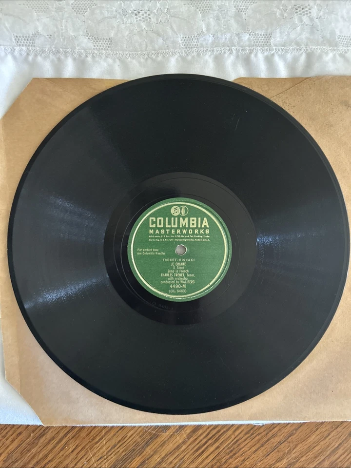Charles Trenet-Fleur Bleue/Je Chante-Columbia Masterworks 4490, Pop 78, 1946 - Image 1 of 4