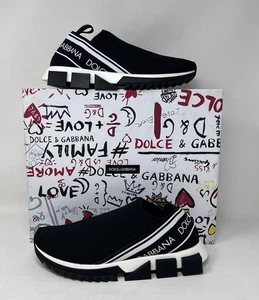 Dolce & Gabbana Sorrento Melt 'Negro' Mujer 40.5 Zapatillas Sin Cordones Nuevas - Imagen 1 de 10