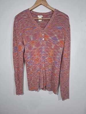 Suéter Sundance Multicolor Acanalado Punto Spacedye Henley Para Mujer Talla XL Elástico Foto 1 de 4