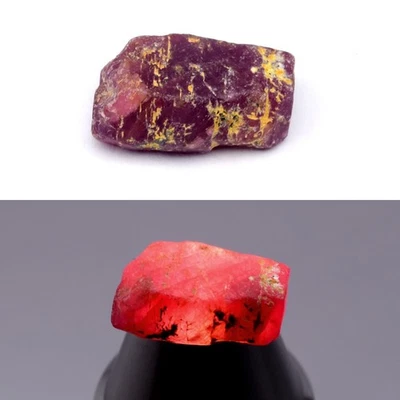 💎 Rubí rojo púrpura natural áspero de 9,14 quilates 14x9 mm - sin calefacción, piedra preciosa de Madagascar Foto 1 de 4