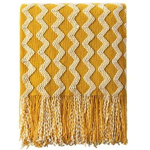 Acrylic Knitted Throw Blanket, Lightweight and Soft Cozy Decorative Woven Bla... - Picture 1 of 9