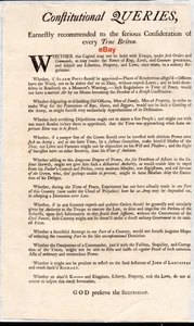 1750 George II Broadside Opposing Duke of Cumberlands British Forces Appointment - Bild 1 von 2