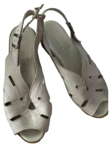 Wörishofer Sandalen Damen Grau Gr. 41 Leder Cut-Outs Gebraucht - Bild 1 von 3