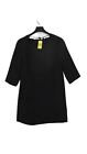 Mango Women's Midi Dress S Black 100% Other 3/4 Sleeve Midi Round Neck A-Line
