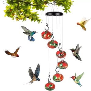 Charming Wind Chime Hummingbird Feeder for Outdoor Hanging Hummingbird Feeder - Picture 1 of 11