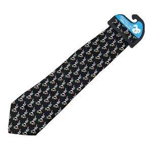 Keith Daniels Easter Black Neck Tie Polyester Bunny Rabbit 57" All Over - Picture 1 of 5