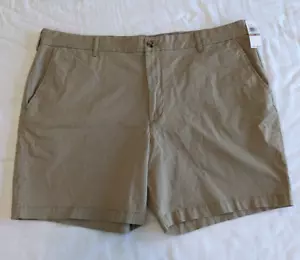 IZOD SALTWATER RELAXED CLASSICS STRETCH MEN'S FLAT FRONT SHORTS BEIGE SIZE 42 - Picture 1 of 8