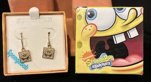Orecchini SpongeBob Vintage Vermeil Over Sterling Argento Sterling Nuovi con Etichette - Foto 1 di 3