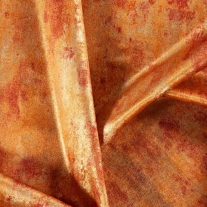 Zinnia Confetti Velvet Fabric Orange Abstract Curtain Blind Upholstery - Picture 1 of 6