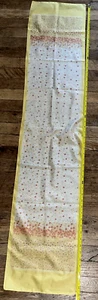 Floral Silk Scarf 54" x 11" White Yellow Beige Red Unbranded - Picture 1 of 13