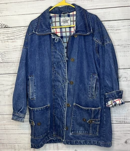 Be In The Current Seen Mantel Damen L blau Denim Flanell gefüttert Taschen Baumwolle - Bild 1 von 21
