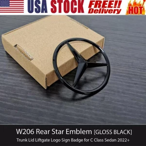 Insignia estrella arranque trasero negro brillante mercedes clase c w206 c300 c43 c63s a2068171600 - Imagen 1 de 6