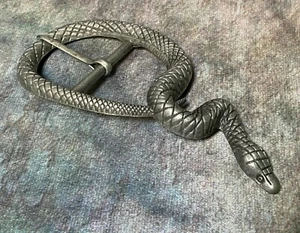 ENMON SNAKE BELT BUCKLE UNIQUE Pewter 6" (L) x 2 5/8" (W) NEW - Picture 1 of 4