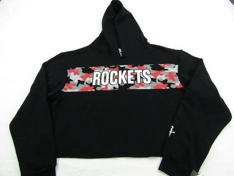 Houston Rockets Sweatshirt Womens Size XL Cut Off Shirt Style Hooded NBA Store Cover