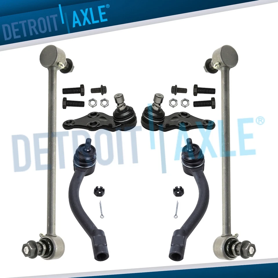 6pc Front Lower Ball Joints Tie Rods Sway Bar Links for 2014 - 2019 Kia Soul EV - Image 1 of 4