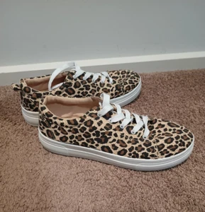 Anko Leopard Print Sneakers Trainers Ladies Size 9 Like New - Picture 1 of 6