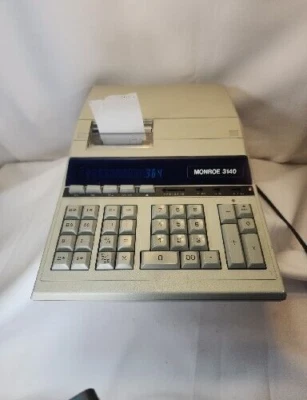 Monroe 3140 Desktop Printing Calculator Adding Machine 12 Digit - Working VGC  - Image 1 of 4