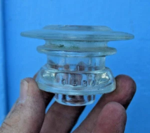 Unusual Clear Glass Open Top No. 1056 Insulator 2 x 3" 5/8 center hole - Picture 1 of 6