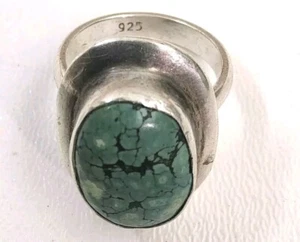 Anello vintage autentico raro turchese argento sterling 925 fatto a mano nativi indiani - Foto 1 di 14