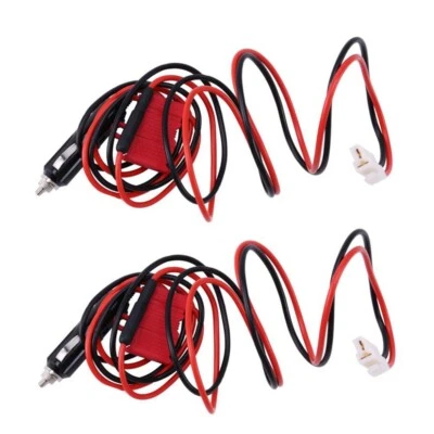 Cable de alimentación para encendedor de cigarrillos de 12 V 2 piezas para radio móvil Yaesu Kenwood Icom Foto 1 de 4