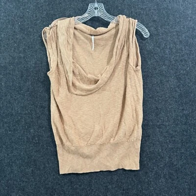 Top Free People para mujer pequeño beige tostado sin mangas de gran tamaño holgado Foto 1 de 4
