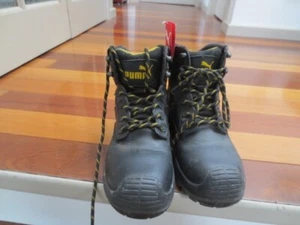 PUMA BLACK STEEL CAPPED WORK SAFETY BOOTS SIZE UK6, US7, EUR40 - GUC - Picture 1 of 9