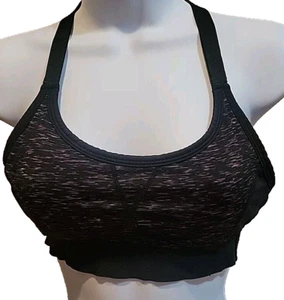 Kyodan Sports Bra Womens Small Petite Black Racerback Padded Workout Athletic - Picture 1 of 5
