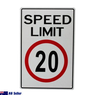 SPEED LIMITED 20KM SHARED ZONE CHILDREN TRAFFIC SIGN 200x300mm Metal Quality - image 1 of 3