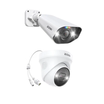 ZOSI 5MP AI CCTV PoE Security IP 2 Way Audio Camera Human Vehicle Detection - Image 1 of 4